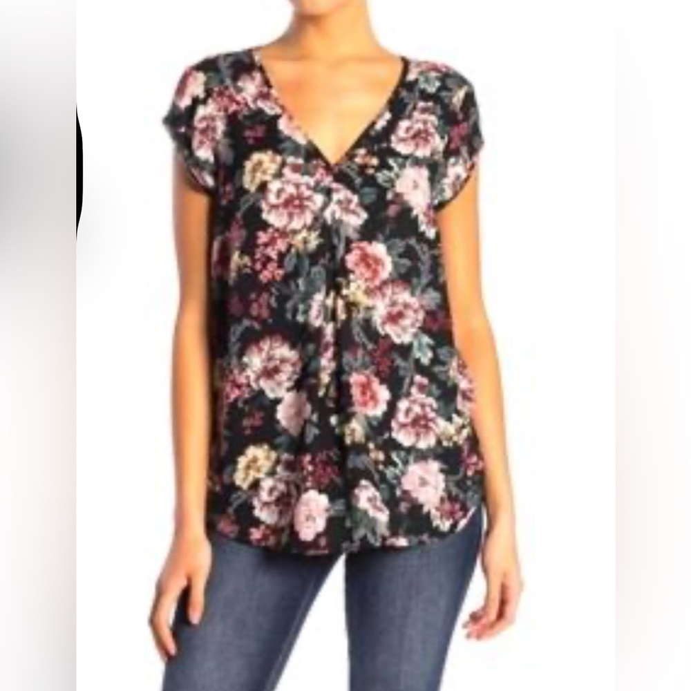 Halogen Floral Short Sleeve Blouse